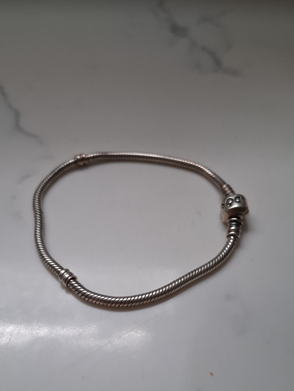 Pandora Sterling Silver Snake Chain Bracelet with Barrel Clasp